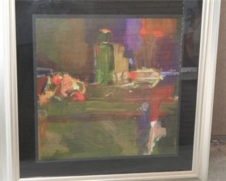 97. Signed Contemporary Abstract Print wFrame
