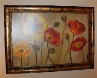 Textured floral framed print $50