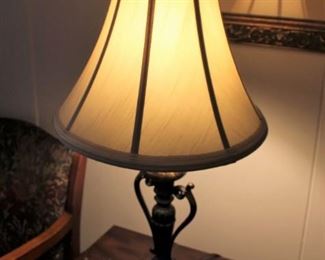 Table lamp with fabric shade $40