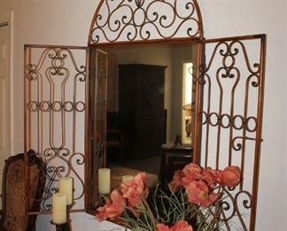 Decorative wrought iron mirror $80