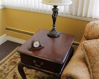 Queen Anne end table with drawer $250