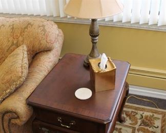 Queen Anne end table with drawer $250