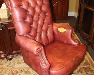 Tufted leather office chair $150 (as-is)