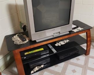 SONY tube TV (works), tv stand, Sony, Sharp and Magnavox electronics
