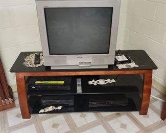 TV and stand, VHS