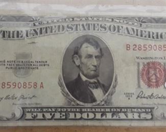 Five Dollar Red Note 