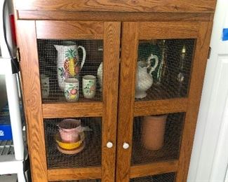 Cool pie safe cabinet chicken wire (see it!)