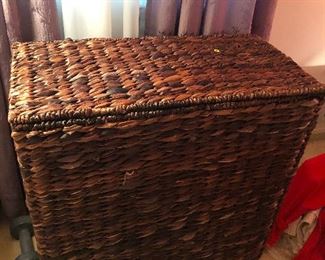 Really cool wicker basket for capturing dirty towels and such