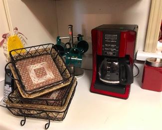 Gold panning trays? Coffee maker in the color of Harlot Red. (I've been watching Harlots on Hulu, can you tell?)