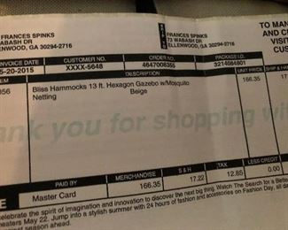 receipt of some kind for some reason