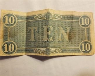 Confederate $10 Note