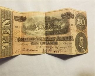Confederate $10 Note