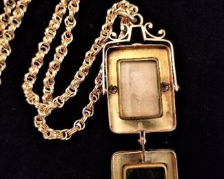 14K Gold Intaglio Cameo Locket