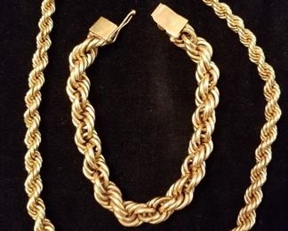 14K Gold Bracelet and Necklace