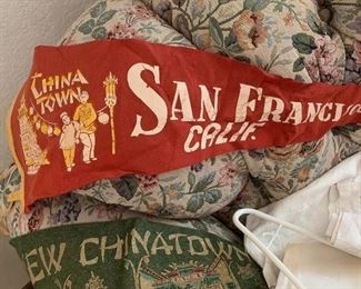 Vintage China Town, felt flag pennants