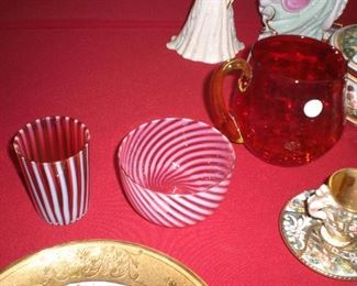 cranberry opalescent art glass and more