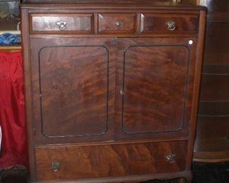 mahogany bureau with interior drawers