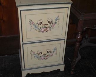 hand painted 2 drawer chest