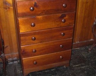 5 drawer walnut chest