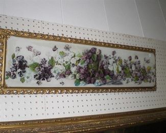 yard long violets lithograph on glass c.1880