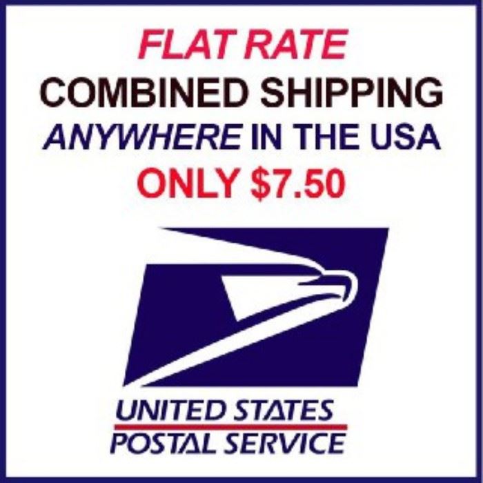 Flat rate combined shipping anywhere in the continental US for $7.50