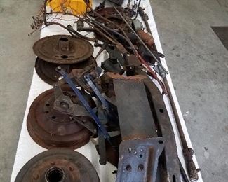 Table full of 1949 Chevrolet truck parts. What you see is what you get. Sold as is where is.