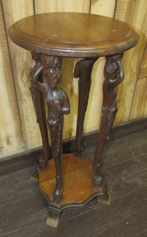 Small Table w/Carved Ladies
