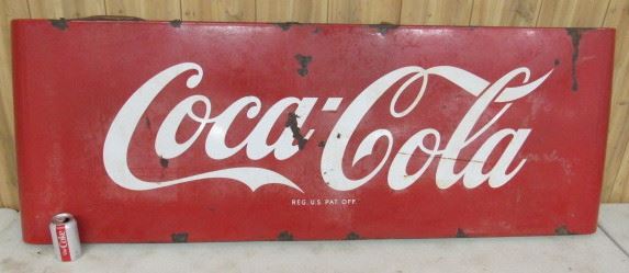 1950's  67" Porcelain Coca-Cola Sled Sign