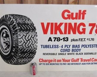 Vintage Plastic Double Sided Gulf Tires Sign