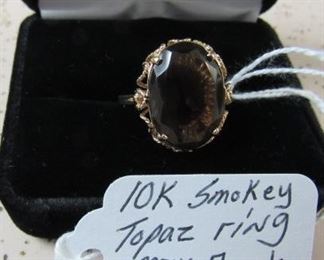 10K Gold Smokey Topaz Ring
