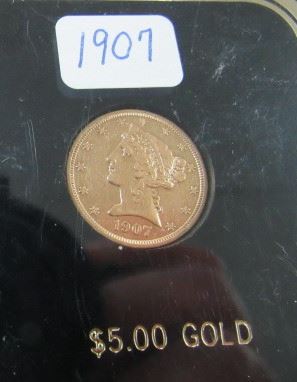 1907 Gold $5.00 Coin