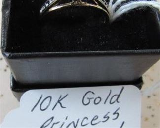 10K Gold Princess Diamond Ring