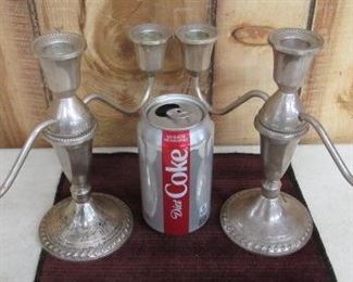 Sterling Triple Candle Holders