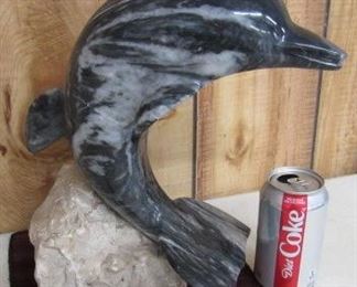 Marble Dolphin on Rock