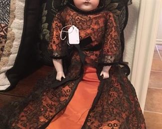 20" Porcelain Head & Arms w/soft body marked 7 14 154 DCP