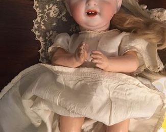 11" Bergmann Porcelain Doll All Porcelain, with movable limbs & head. Head is broken, but all the Parts. Eyes o/c