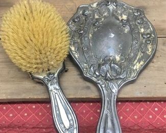 Victorian Brush and Mirror Set