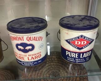Old Piedmont Quality Lard Can Hillsboro, N.C. and David Davies Zanesville Ohio Lard Can