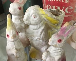 Old Paper Mache Easter Bunnies