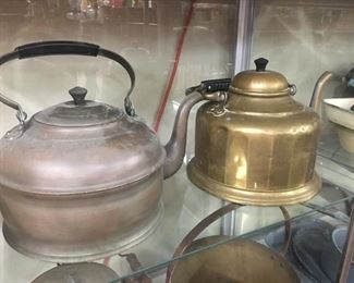 Old Brass and Copper Kettles(Gooseneck)