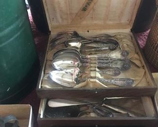 Assorted Old Flatware in Boxes