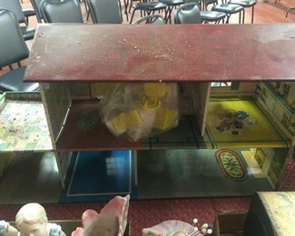 Tin Litho Dollhouse with Furniture