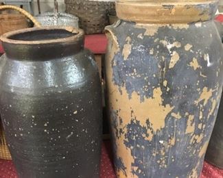 Old Pottery Crocks/Churn
