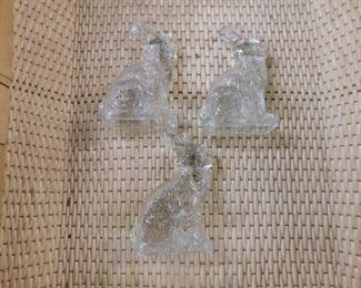 Figural Glass Rabbit Candy Containers