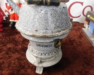 Old Graniteware Coffee Pot with Stove/Burner