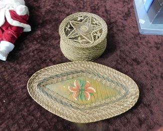 Decorated Pine Straw Baskets