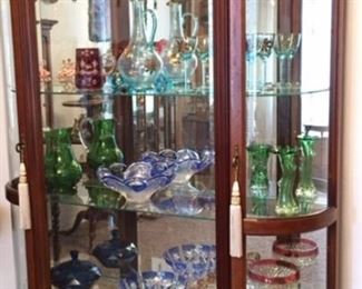 Display cabinet with cut crystal and collectible glass