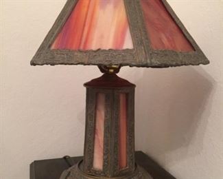Slag glass lamp