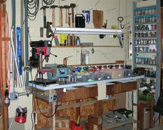 Hand tools, power tools, cables, cords, hardware