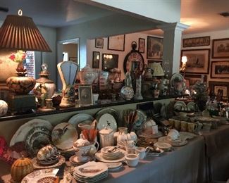 In the living room you will find great china, Wedgwood, Limoges, and lots more, silver plate, glass, lamps